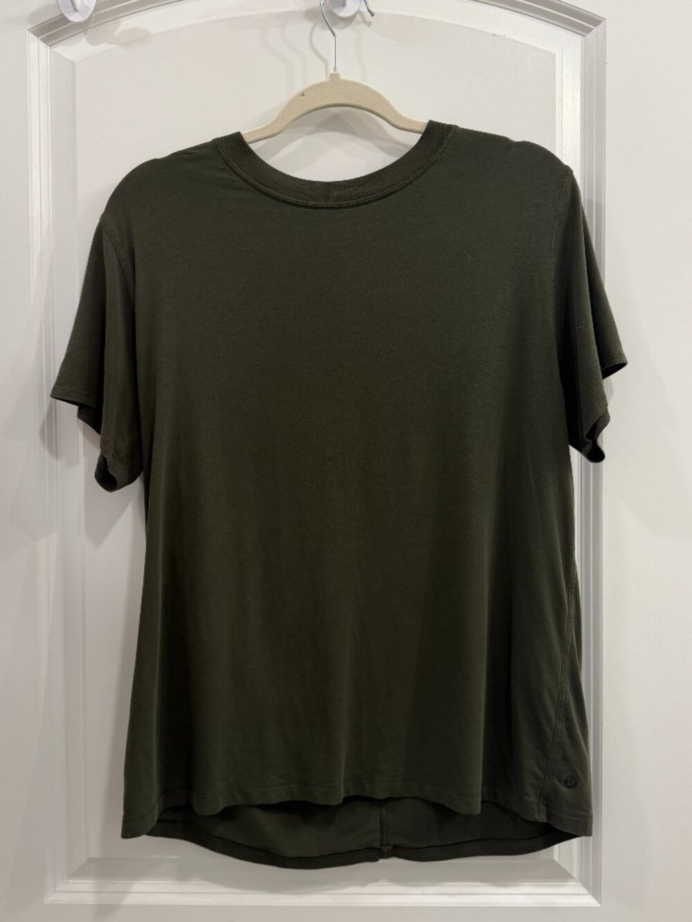 Olive green lululemon short-sleeve tee